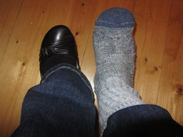 Apraxia sock over shoe